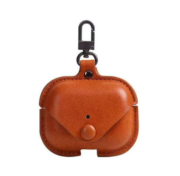 Airpods Pro & 2nd Generation Pro Leather Case Cover for Premium Leather Vintage Portable Shockproof Protective Cover for AirPods Pro - (Brown)