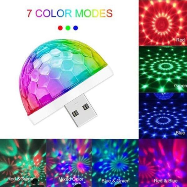 USB Party Lights Mini Disco Ball,Led Small Magic Ball Sound Control DJ Stage Light Colorful Strobe RGB Lamp For Christmas/Brithday/Wedding/Club/Karaoke Decorations,Suitable for mobile phones