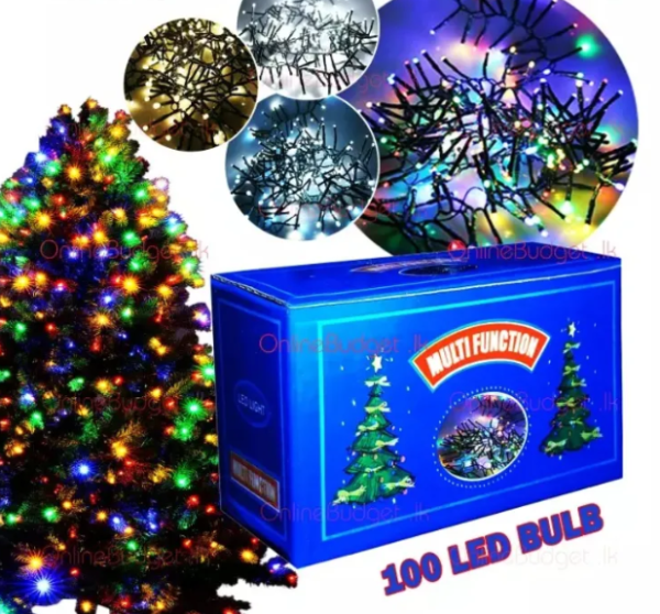 RGB 100 LED Wesak , Christmas , New Year , Diwali Wakber Lights Serial Bulb Decoration for Function LED - Multicolour (Copy)